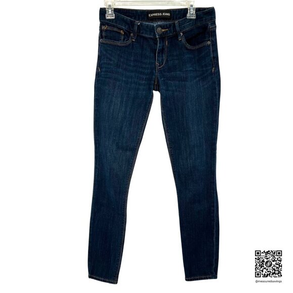 Express Jeans -  Size 6R - Y2K Low Rise Skinny Blue Jeans - Picture 1 of 10